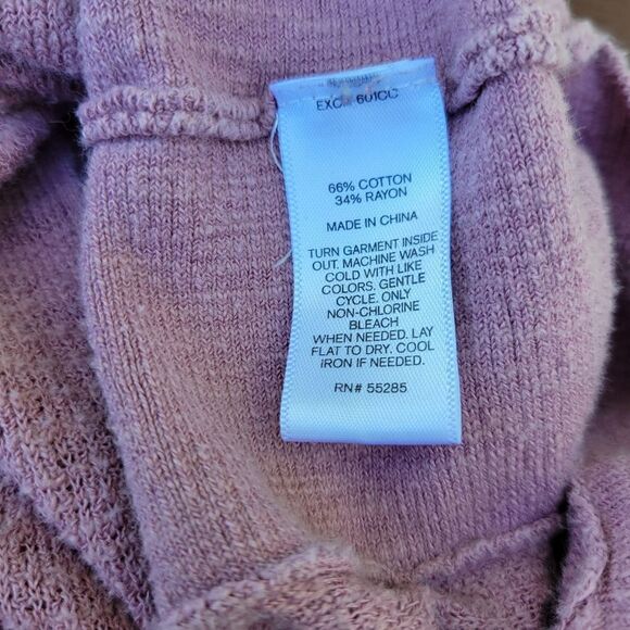 Express Lavender Short Ladder Sleeve Round Neckline Cotton-Blend Top Size PL - Picture 9 of 12